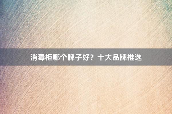 消毒柜哪个牌子好？十大品牌推选